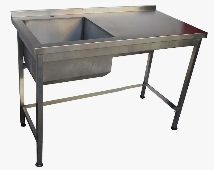 Ванна моечная (нерж.) ВМн 1\600 (ПРОФ) со столешницей