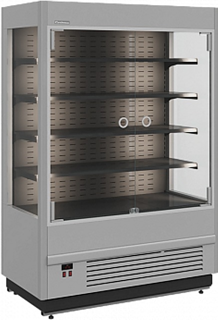 Горка холодильная Carboma FC20-07 VM 1,0-1 Light 9006-9005 (фронт X0, распашные двери)