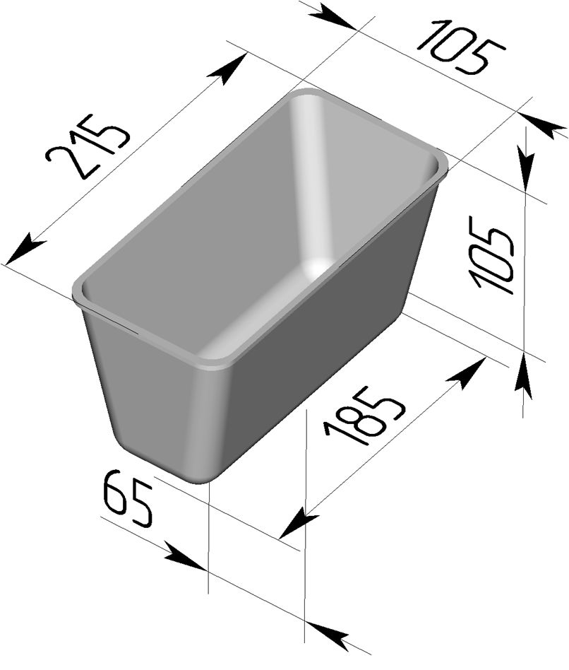 Форма для хлеба 10 (215 х 105 х 105 мм)