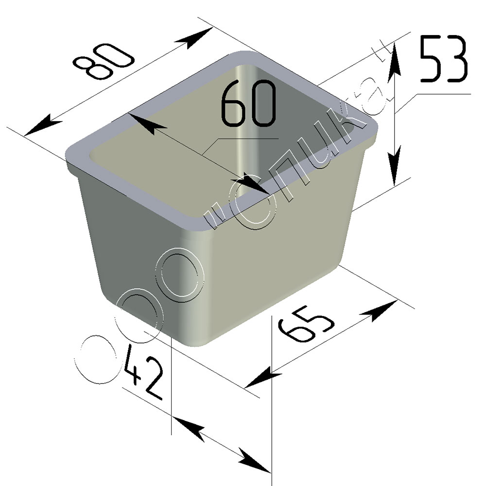 Форма для хлеба  12-1 (80 х 60 х 53 мм)