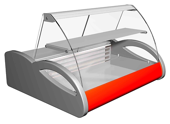 Витрина холодильная Carboma A87 SM 1,0-1 (ВХС-1,0 Арго) 0011-3020, красно-серая