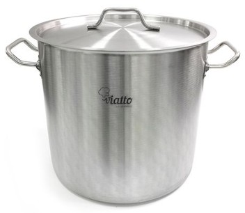 Кастрюля нерж с тройным дном 400х320мм объем 40L ч дв.ручками, арт.101332, VIATTO