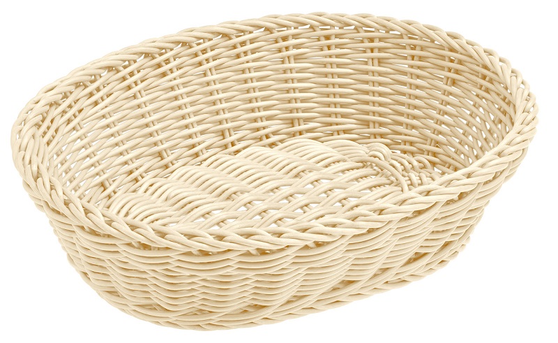 Корзина для хлеба овальная 25*16*6 см. бежевая полиротанг