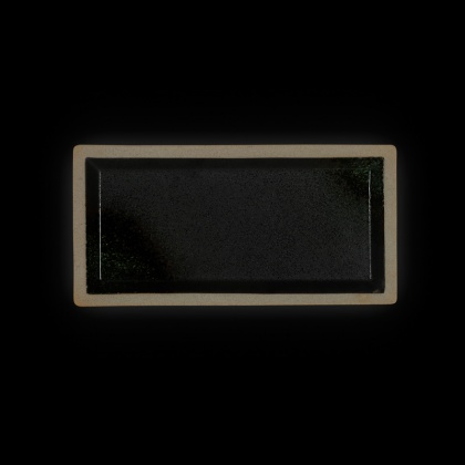 Блюдо прямоугольное фк1224«Corone Rustico» 265х130 мм черное с зеленым