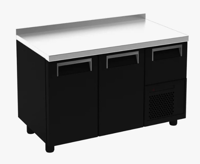 Стол холодильный Carboma T70 M2-1(2 GN/NT Полюс) 9005-2 (с бортом)(2дв.)